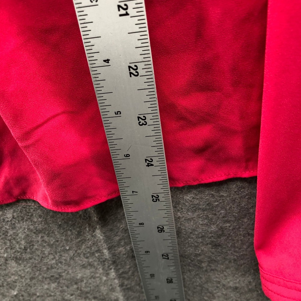 J.Crew Ruffle Collar Button Front Blouse Women 12 Pink Long Sleeve Casual Work - Picture 7 of 8